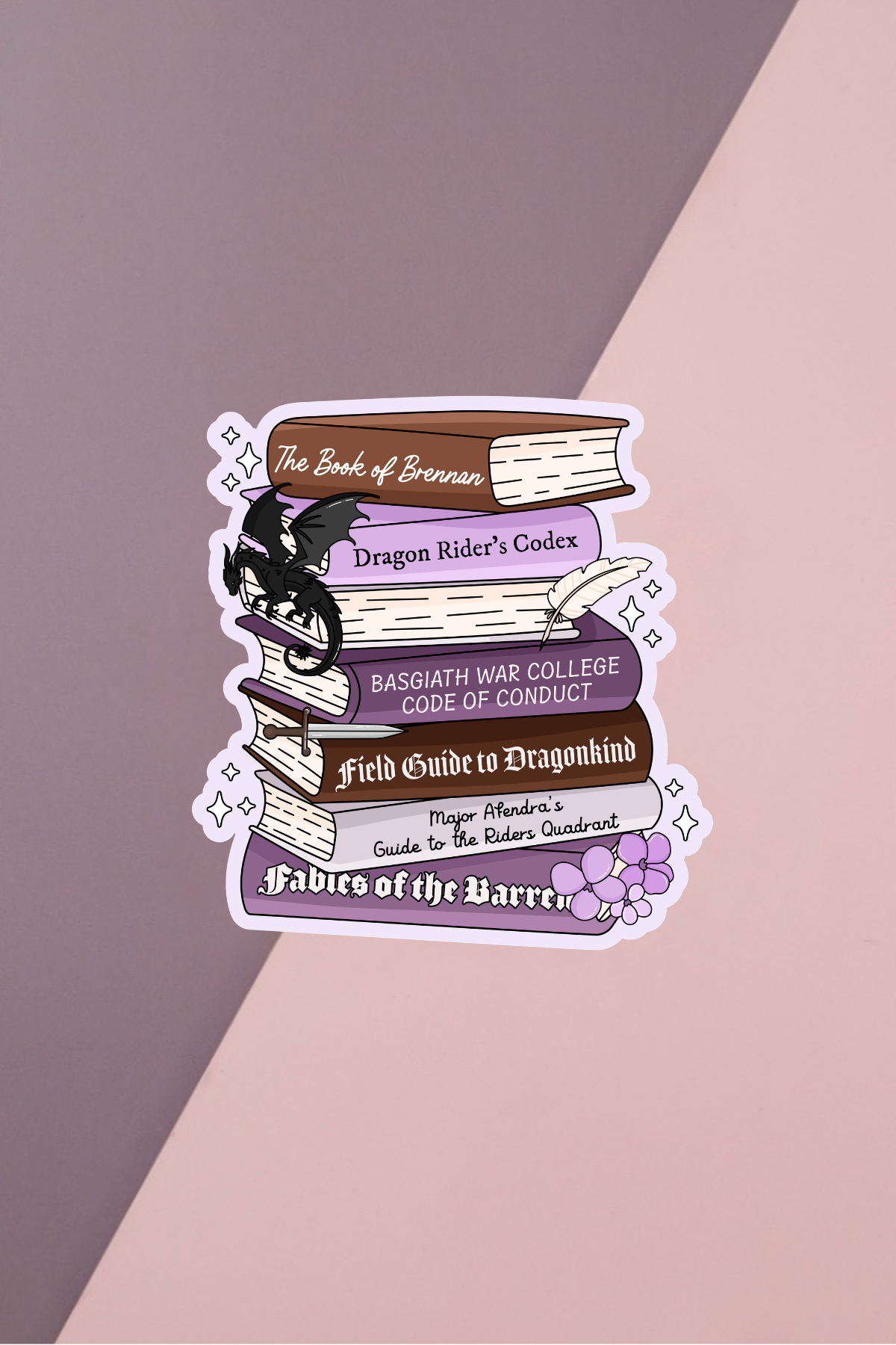 Fourth Wing Book Stack Sticker