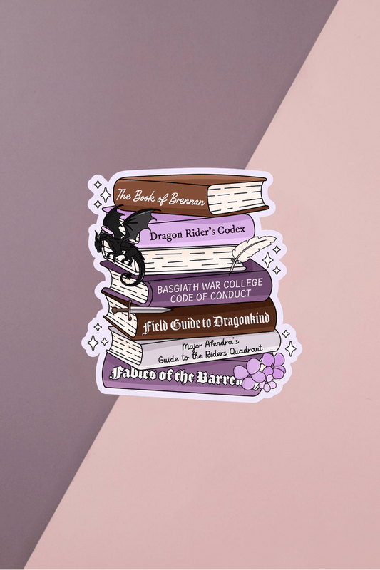 Fourth Wing Book Stack Sticker