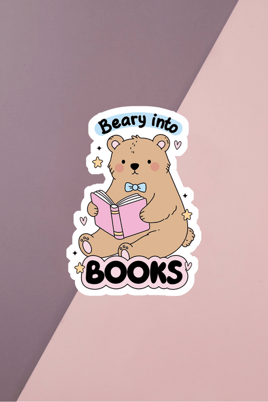 Beary Into Books Sticker