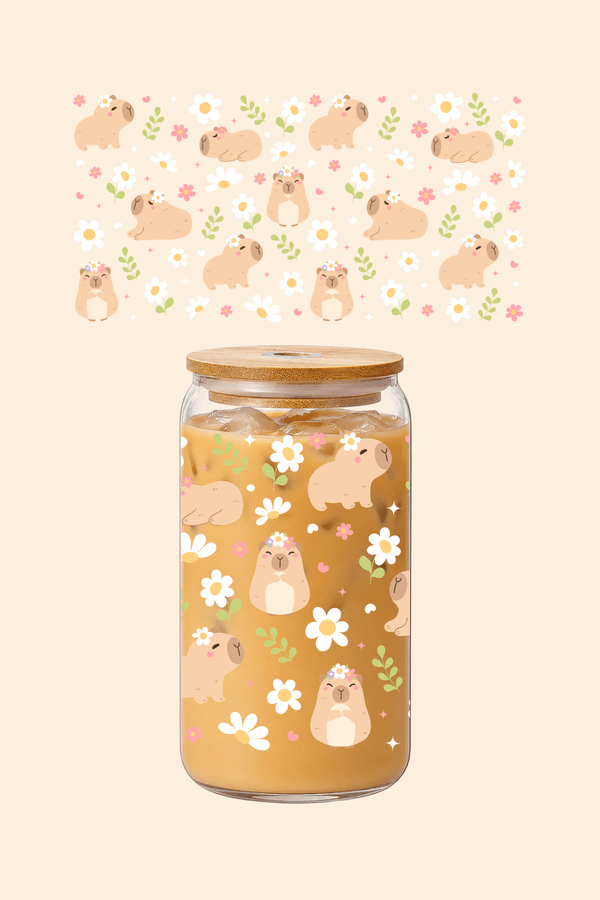 Spring Capybara Glass Tumbler