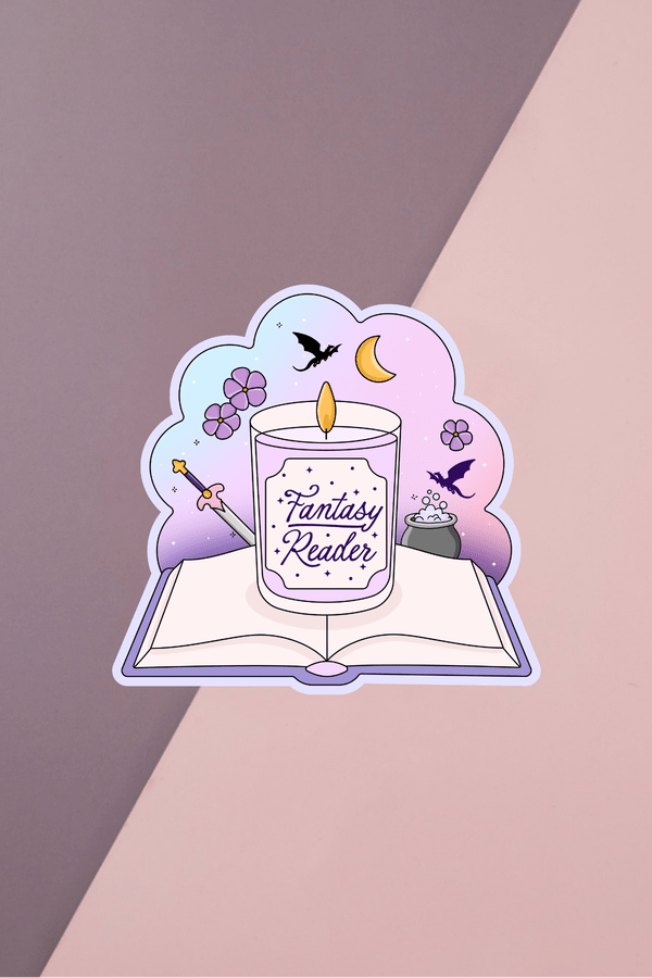 Fantasy Reader Candle Sticker