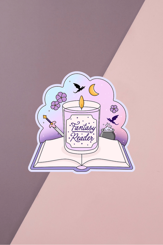 Fantasy Reader Candle Sticker