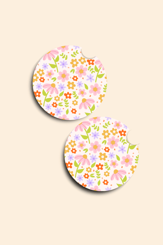 Flower Fields Car Coasters - 2 Pack