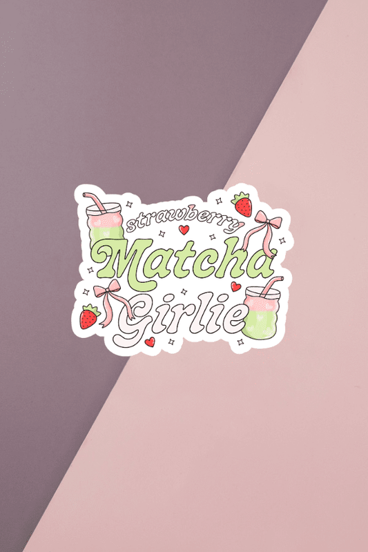 Strawberry Matcha Girlie Sticker