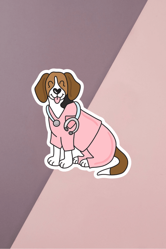 Beagle Nurse Sticker