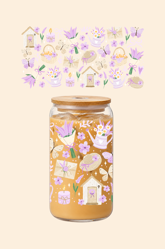 Lavender Farm Glass Tumbler
