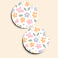 Pastel Petals Car Coasters - 2 Pack