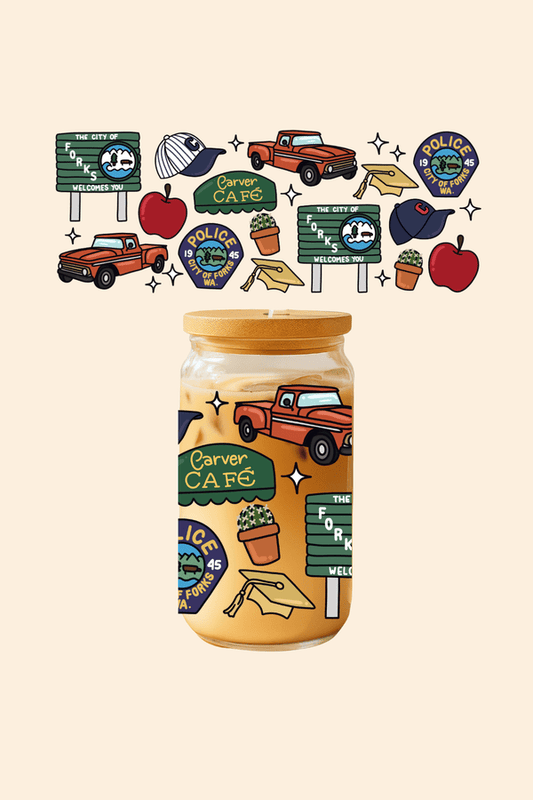 Twilight Icons Glass Tumbler