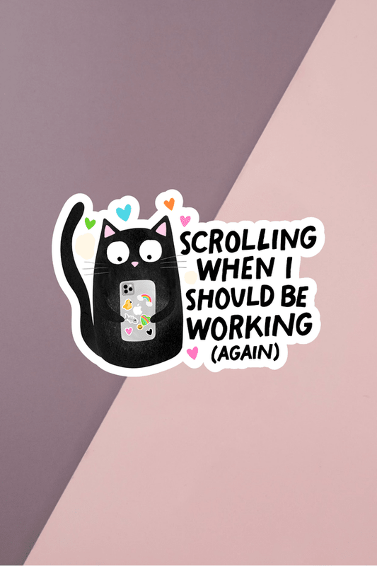 Scrolling Working Sticker