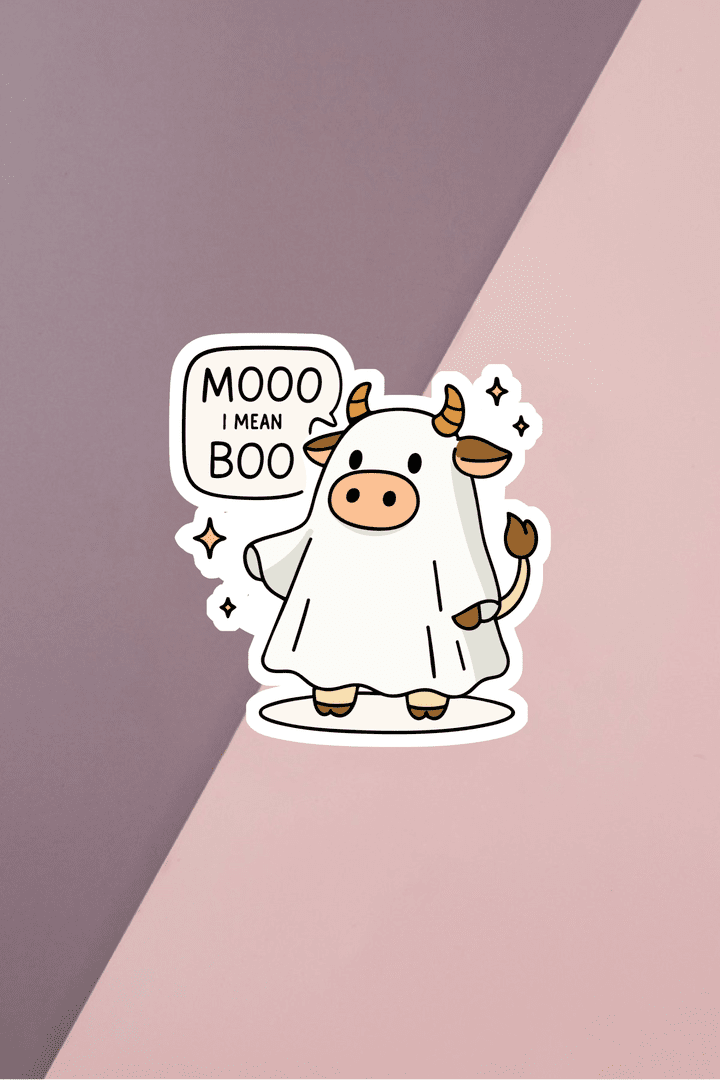 Mooo I Mean Boo Sticker