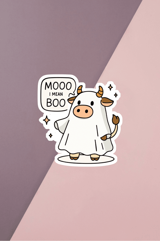 Mooo I Mean Boo Sticker