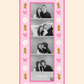 Pink Leaves Magnetic Photostrip Frame