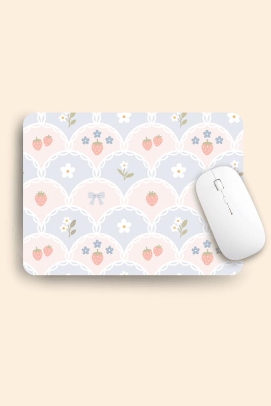 Lacy Strawberry Garden Mousepad