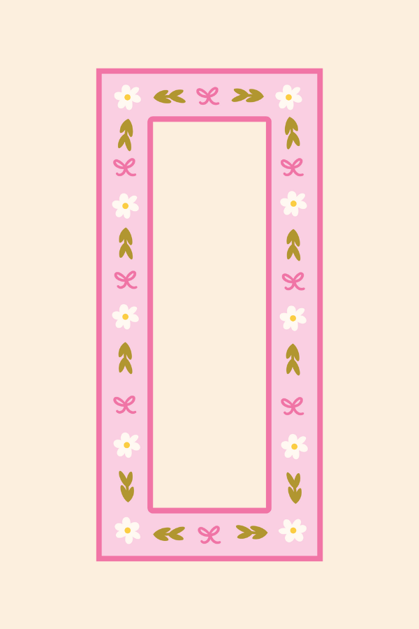 Pink Leaves Magnetic Photostrip Frame