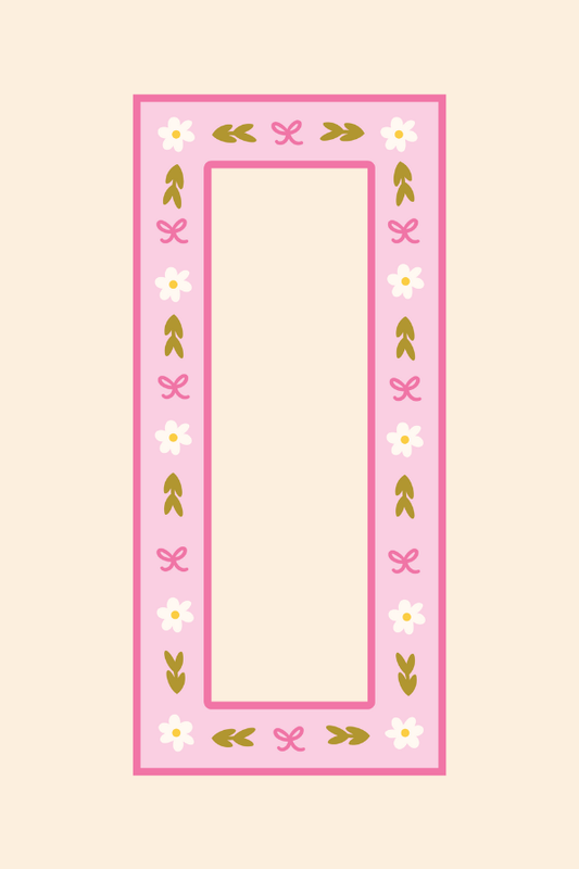 Pink Leaves Magnetic Photostrip Frame