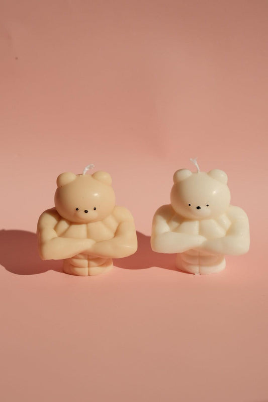 Muscle Bear Candle - faith&joy