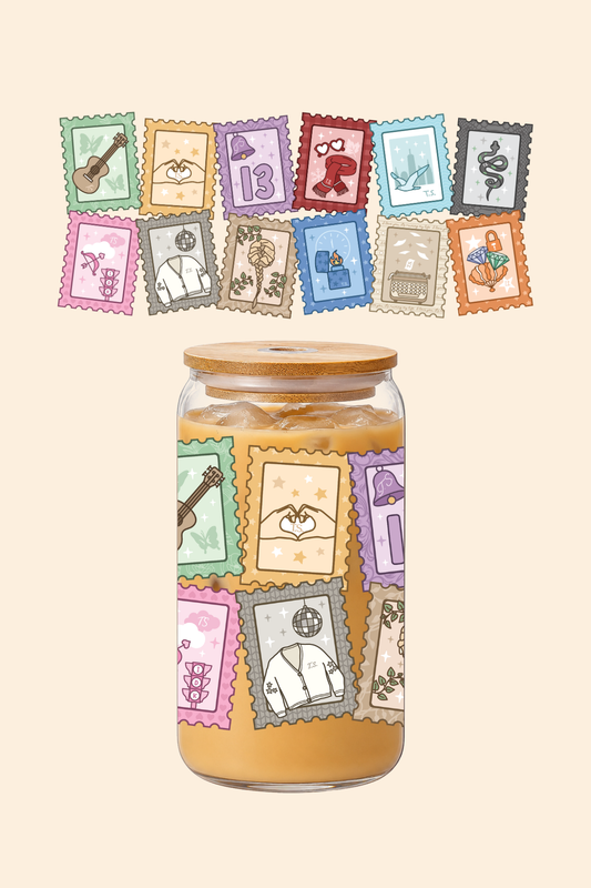Era Stamps Glass Tumbler