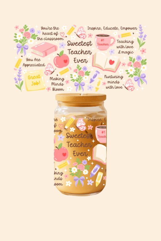 Sweetest Teacher Ever Glass Tumbler