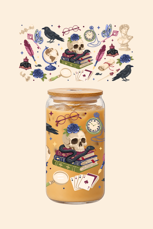 Dark Academia Glass Tumbler