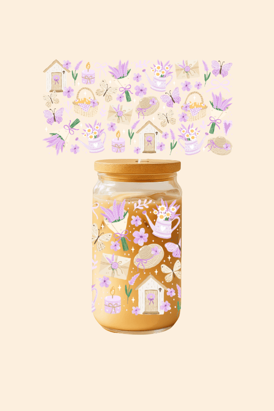 Lavender Farm Glass Tumbler
