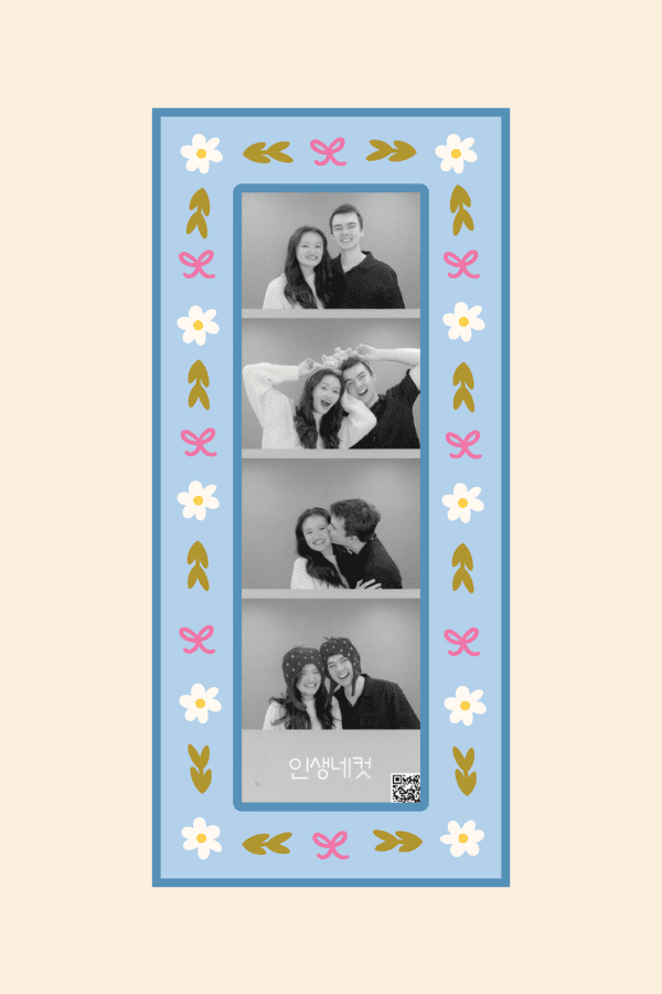 Blue Leaves Magnetic Photostrip Frame