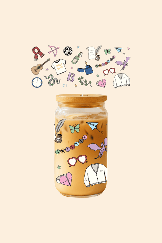 Swiftie Icons Glass Tumbler