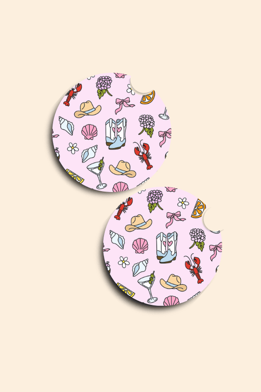 Coastal Cowgirl Car Coasters - 2 Pack