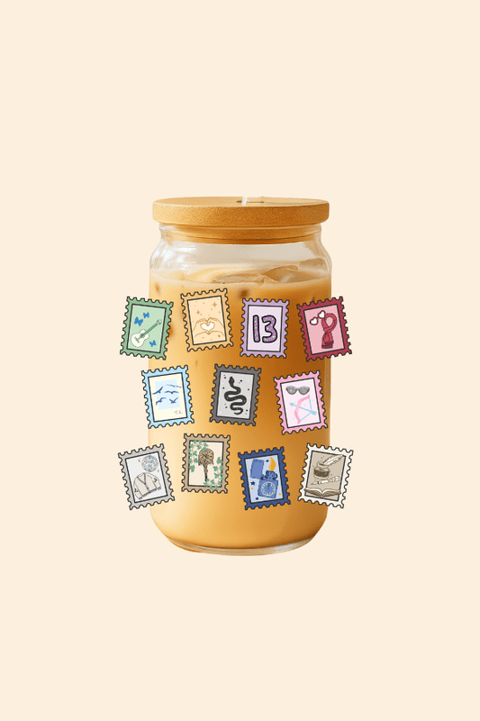 Swiftie Era Stamps Glass Tumbler