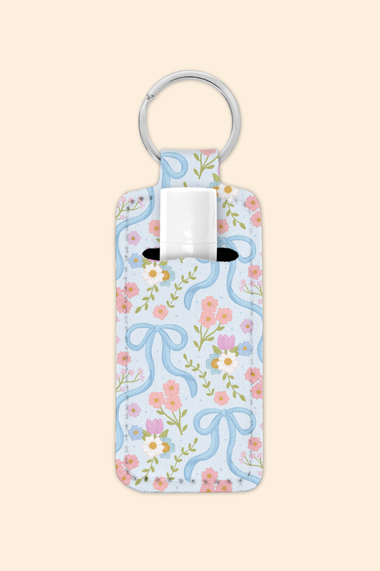 Floral Bows - Lip Balm Holder Keychain