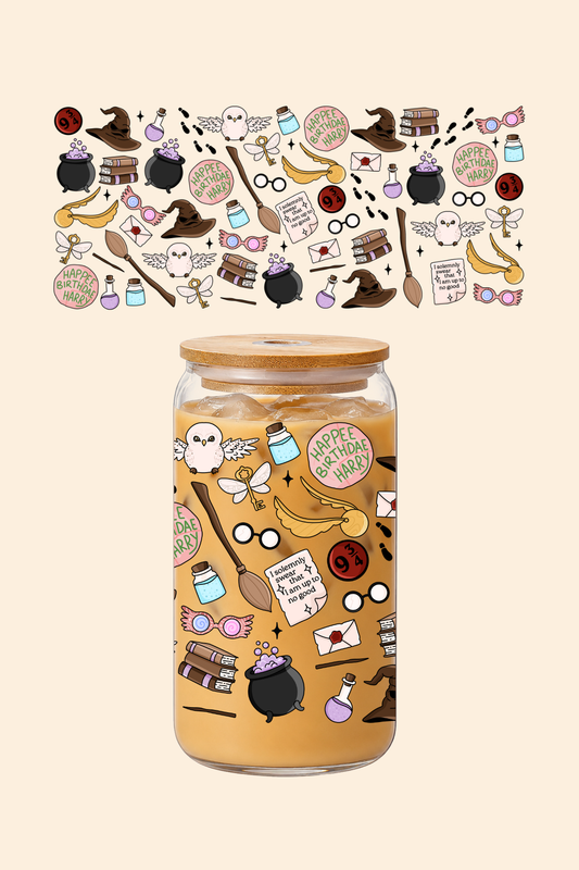 Hog Warts Glass Tumbler