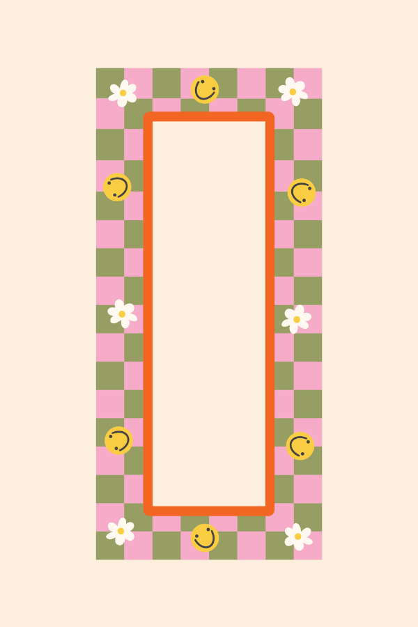 Pink Smiley Magnetic Photostrip Frame