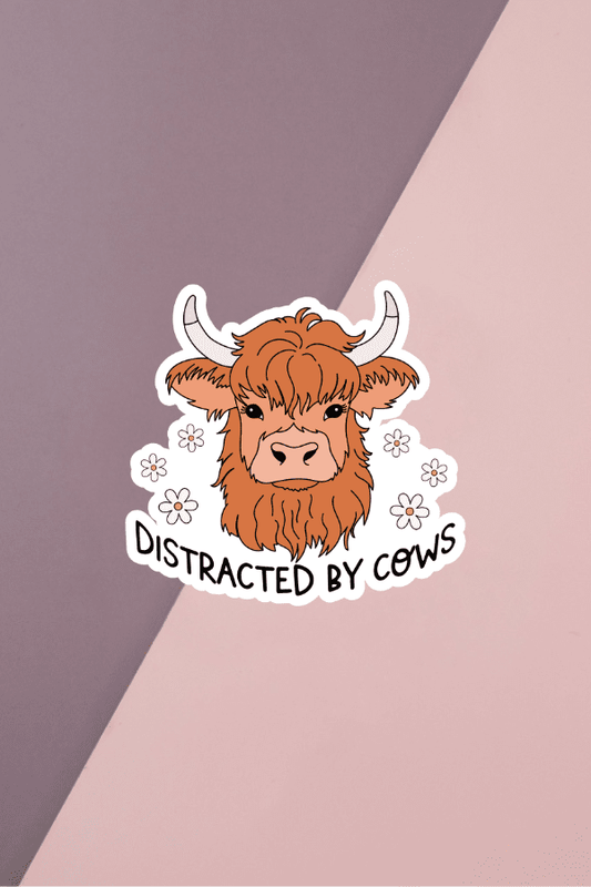 Distracted By Cows Sticker