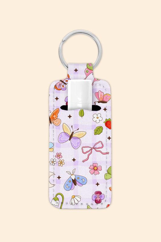 Butterfly Garden - Lip Balm Holder Keychain