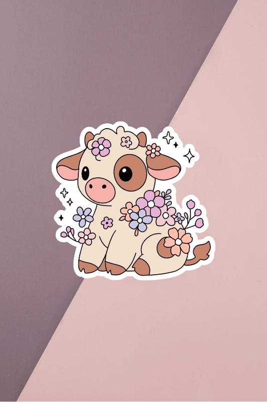 Flower Cow Sticker