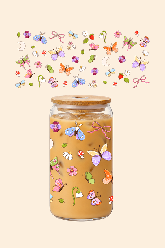 Spring Butterflies Glass Tumbler