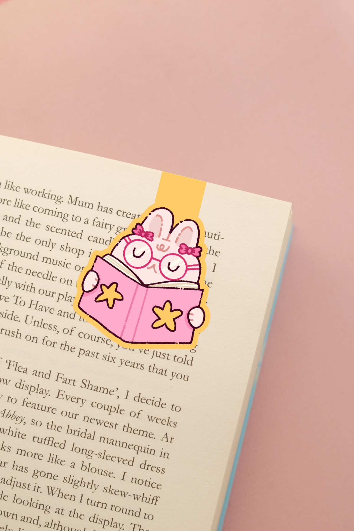 Star Bunny Reading Magnetic Bookmark