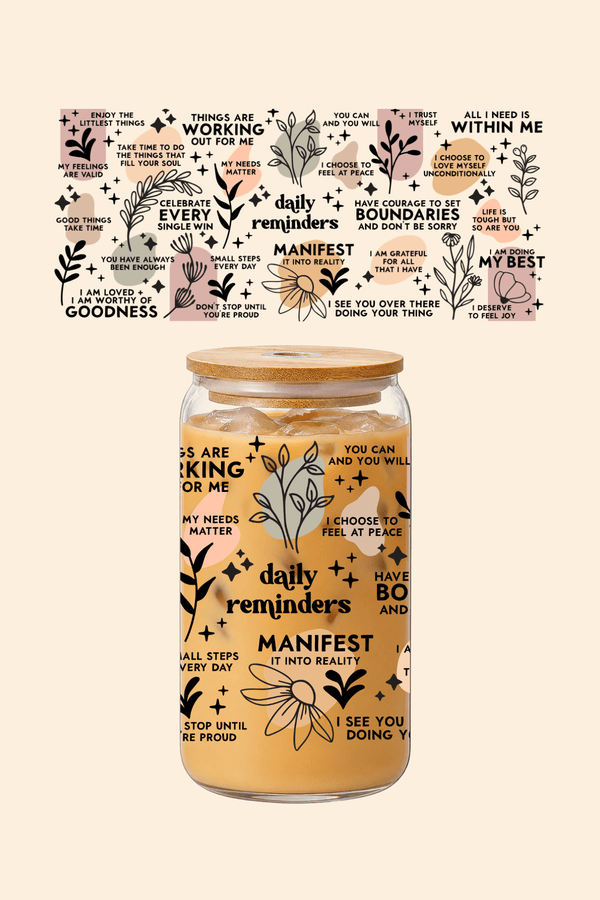 Daily Reminders Glass Tumbler