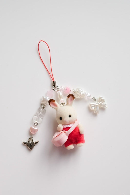 Red Bunny Sylvanian Family Keychain