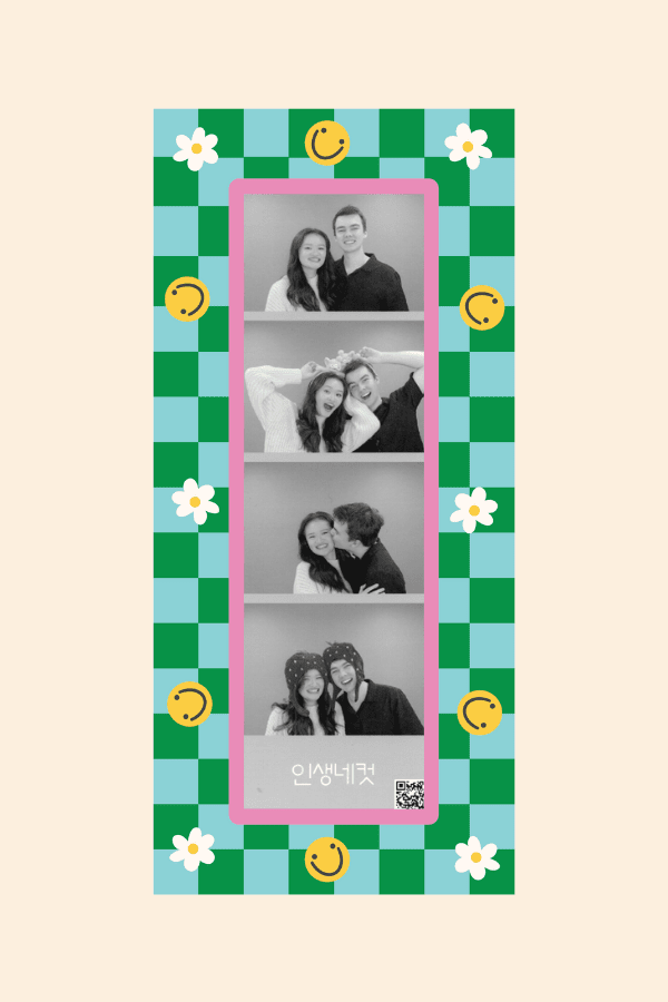 Green Smiley Magnetic Photostrip Frame