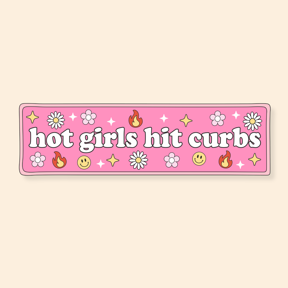 Hot Girls Hit Curbs - Car Bumper Sticker