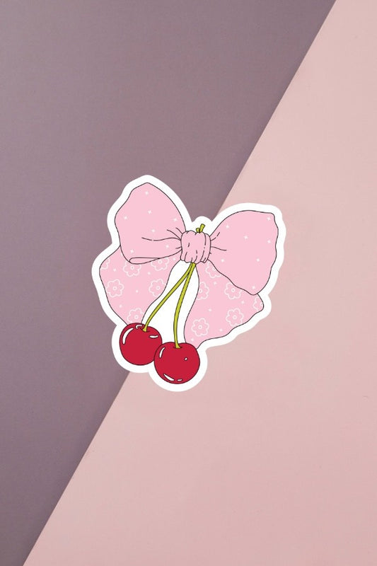 Cherry Bow Sticker