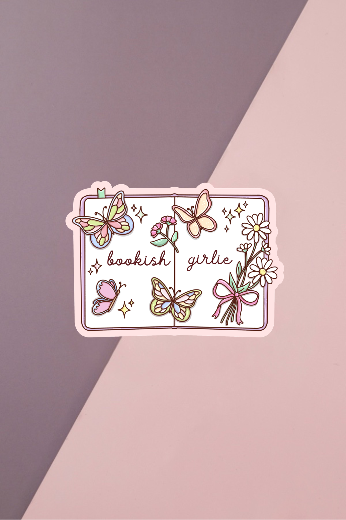 Bookish Girlie Butterflies Sticker