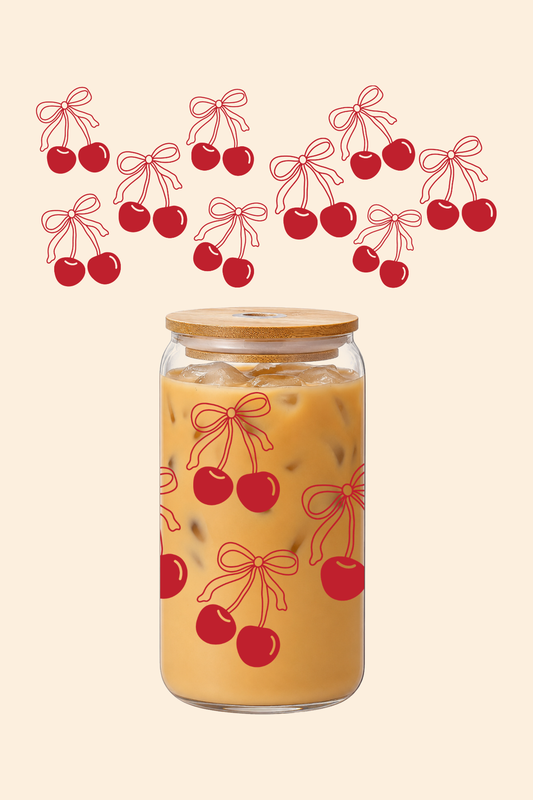 Cherry Bows Glass Tumbler