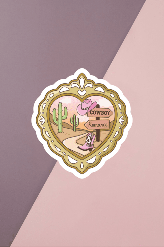 Cowboy Romance Frame Sticker