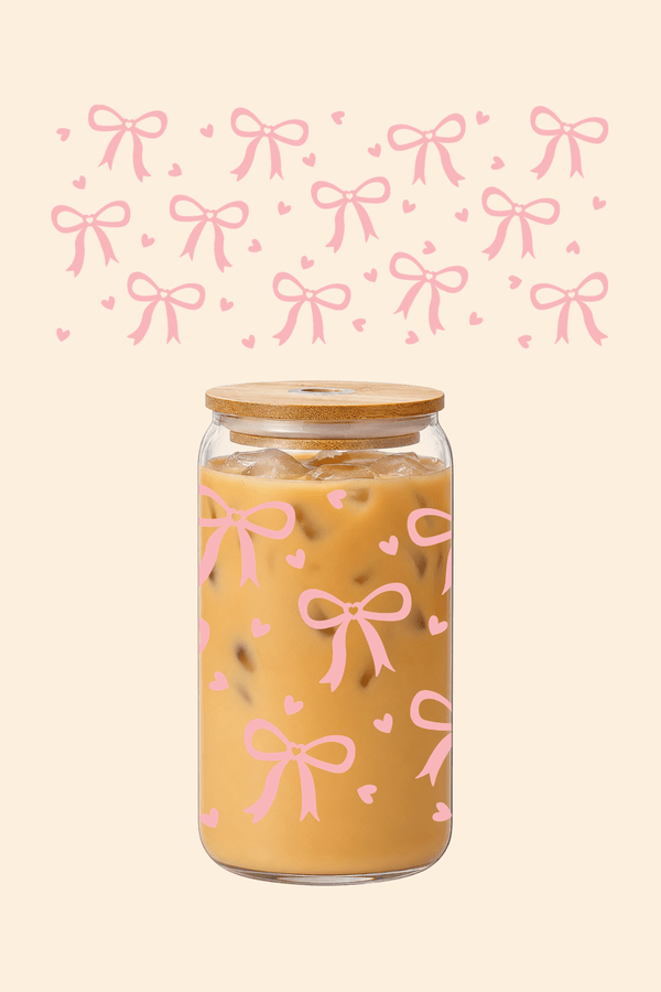 Bows & Hearts Glass Tumbler
