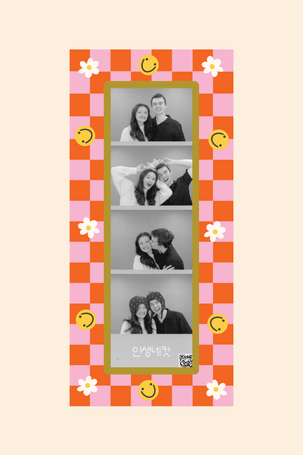Orange Smiley Magnetic Photostrip Frame
