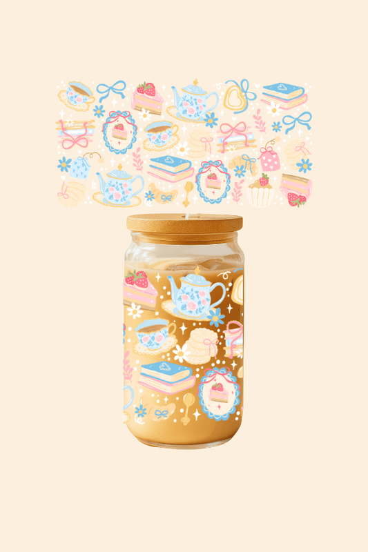 Tea Party Glass Tumbler