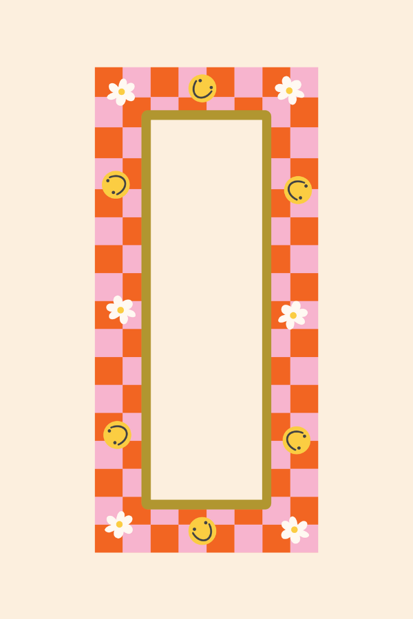 Orange Smiley Magnetic Photostrip Frame