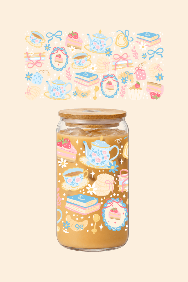 Tea Party Glass Tumbler