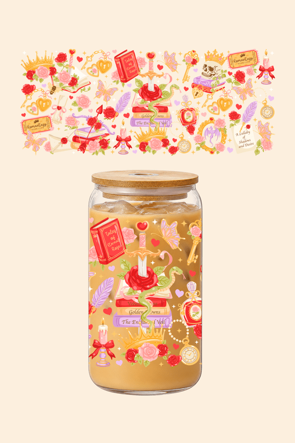 Romantasy Bookish Glass Tumbler